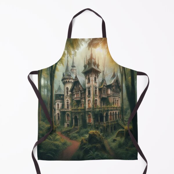Item preview, Enchanted Gothic mansion in a lush forest with glowing windows and mystical atmosphere designed and sold by FotoworldEdel.