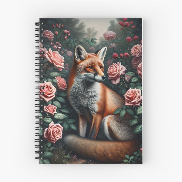 Item preview, A fox stands in a rose garden. designed and sold by ReneMM.