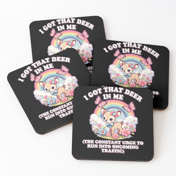 Item preview, Deer In Me Dark Constant Urge To Run Into Oncoming Traffic Humor Meme designed and sold by elderberry.