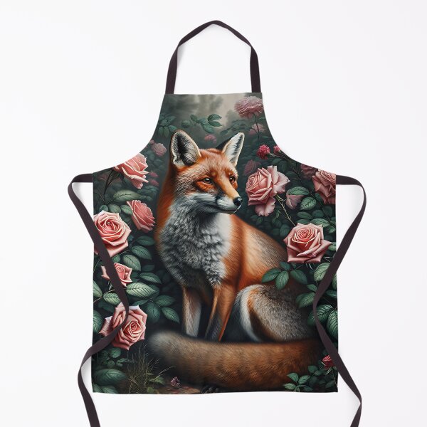 Item preview, A fox stands in a rose garden. designed and sold by ReneMM.