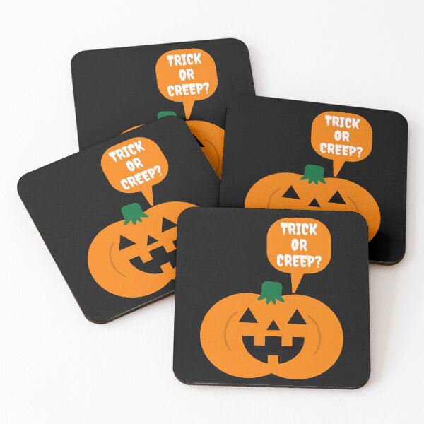 Item preview, Trick or Creep - Funny Halloween  Jack O Lantern Spooky Pumpkin Quote designed and sold by Shape Snip Studio.