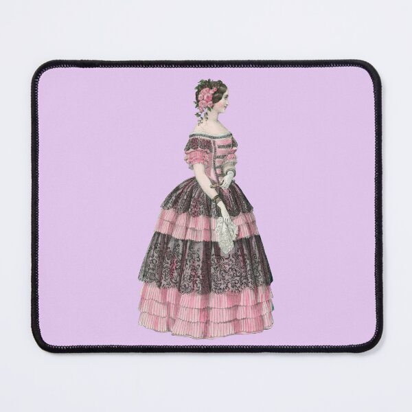 Item preview, 1850s lady in a pink dress designed and sold by Historical Beauty.
