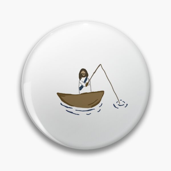 Item preview, Jesus fishing designed and sold by coastal collective.