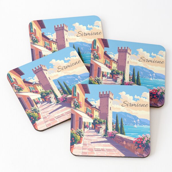 Item preview, Sirmione – Boho Pastel Illustration, Lake Garda designed and sold by Klysztof.