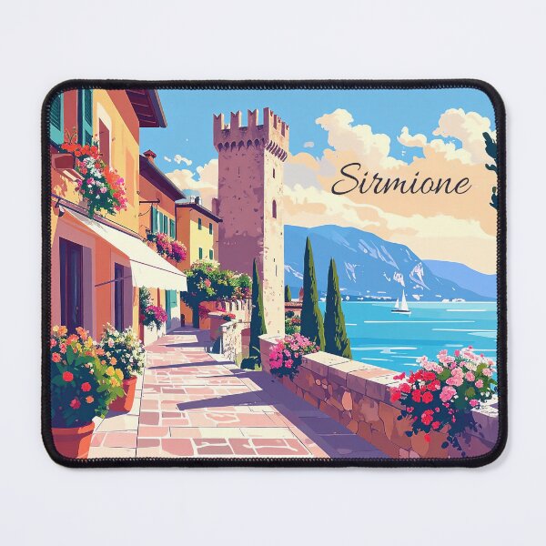 Item preview, Sirmione – Boho Pastel Illustration, Lake Garda designed and sold by Klysztof.