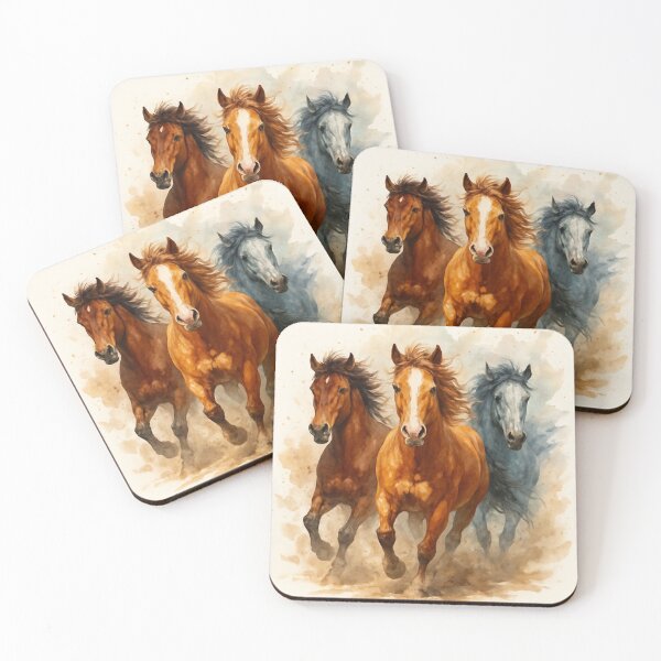 Item preview, Wild Horses Watercolor Painting Design designed and sold by PixelExpressStudio.