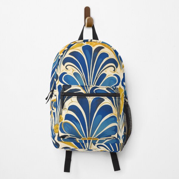 Item preview, Blue Art Deco Luxurious Pattern With Yellow Accents designed and sold by DEC02.