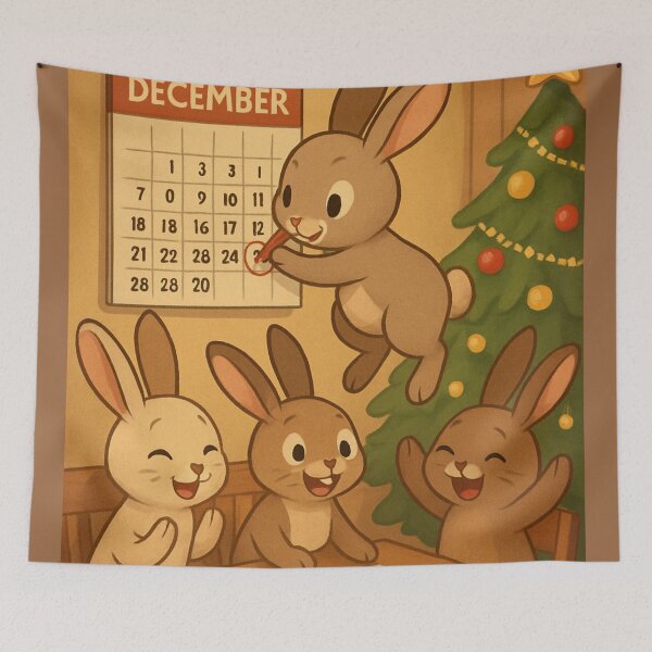 Artikelvorschau, Lustige Kaninchen planen Weihnachtsfeier entworfen und verkauft von Chirayu1111.