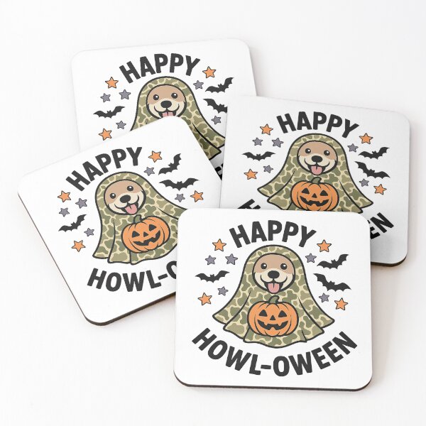 Item preview, Camo Ghost Dog Happy Howl-oween Halloween Illustration designed and sold by MujernDesignArt.