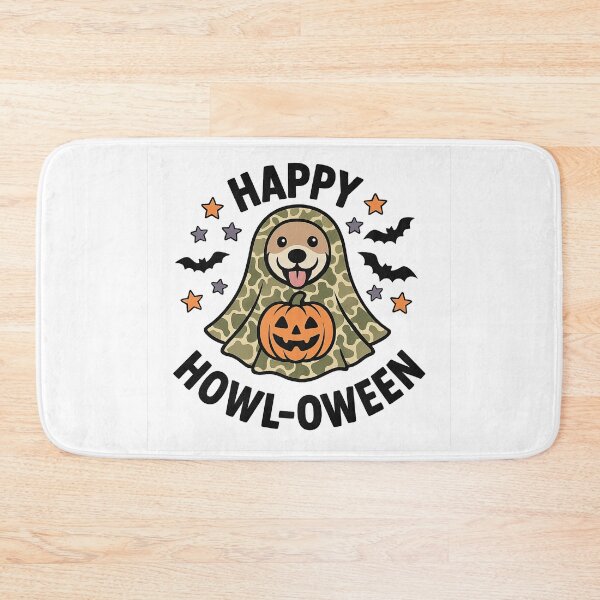 Item preview, Camo Ghost Dog Happy Howl-oween Halloween Illustration designed and sold by MujernDesignArt.