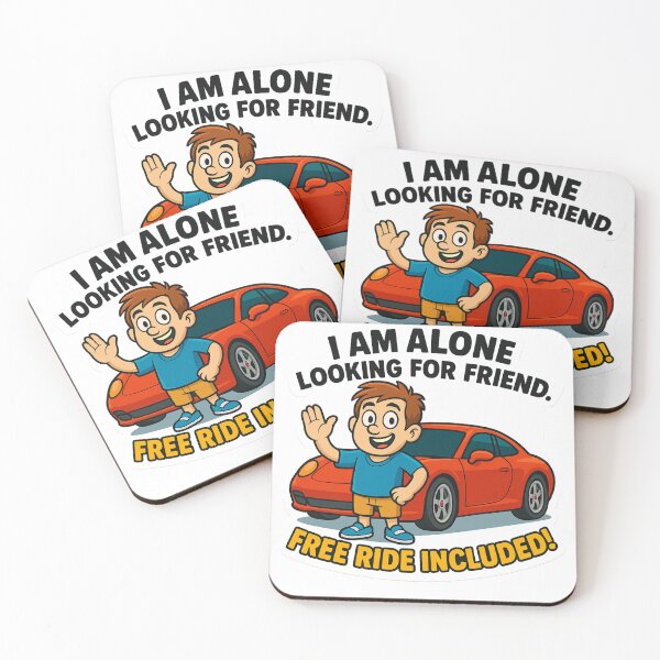Item preview, Funny Cartoon Sticker - I Am Alone Looking For Friend Free Ride Included designed and sold by alizo74.