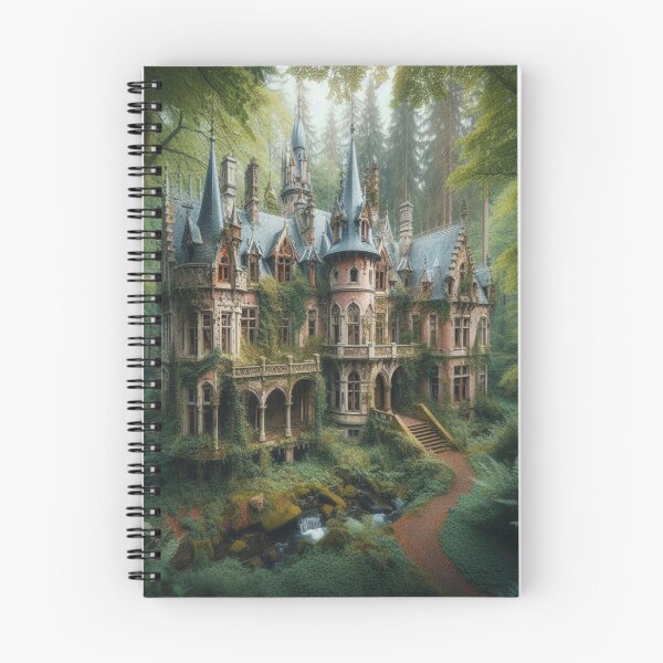 Item preview, Enchanted Gothic mansion in a lush forest with glowing windows and mystical atmosphere designed and sold by FotoworldEdel.