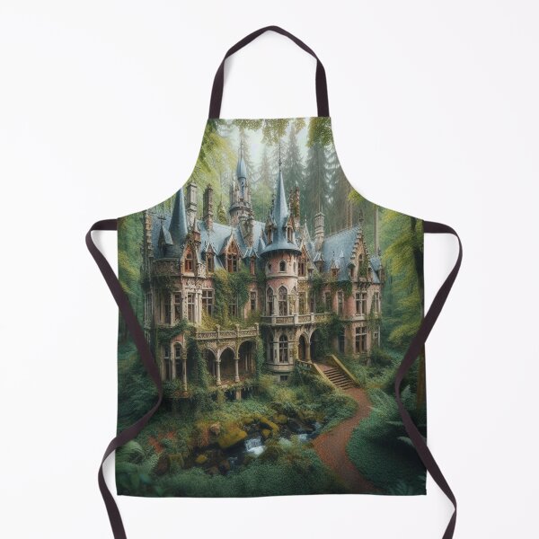 Item preview, Enchanted Gothic mansion in a lush forest with glowing windows and mystical atmosphere designed and sold by FotoworldEdel.