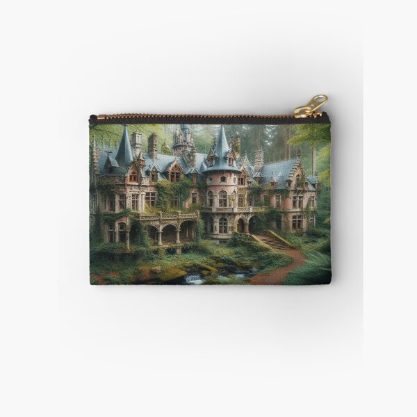 Item preview, Enchanted Gothic mansion in a lush forest with glowing windows and mystical atmosphere designed and sold by FotoworldEdel.