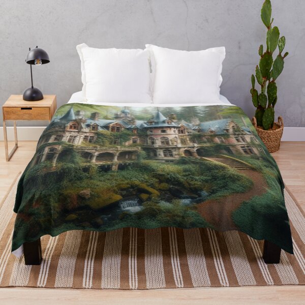 Item preview, Enchanted Gothic mansion in a lush forest with glowing windows and mystical atmosphere designed and sold by FotoworldEdel.