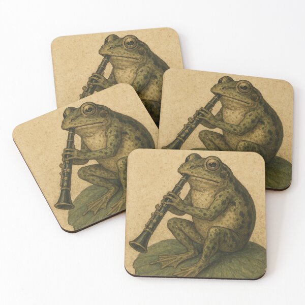 Item preview, Frog Playing Clarinet on Lily Pad designed and sold by Meandmyshop.