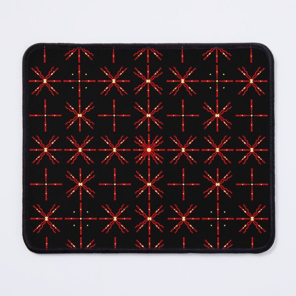 Item preview, red star-like shapes arranged symmetrically on a black background. designed and sold by LSKY Art.