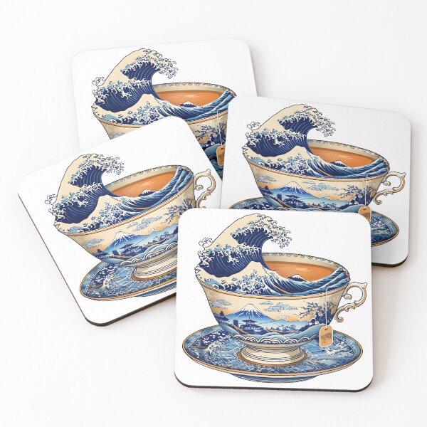 Item preview, Hokusai Inspired Tea Cup Design designed and sold by SnugFabrics.