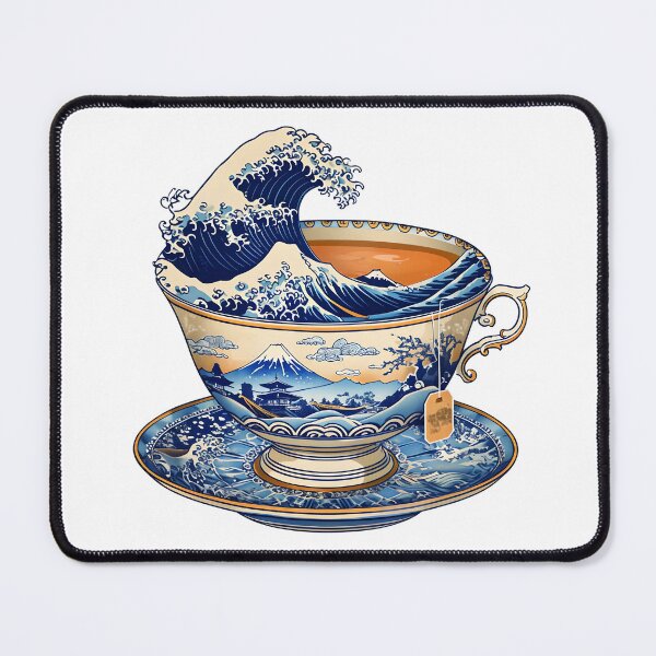 Item preview, Hokusai Inspired Tea Cup Design designed and sold by SnugFabrics.