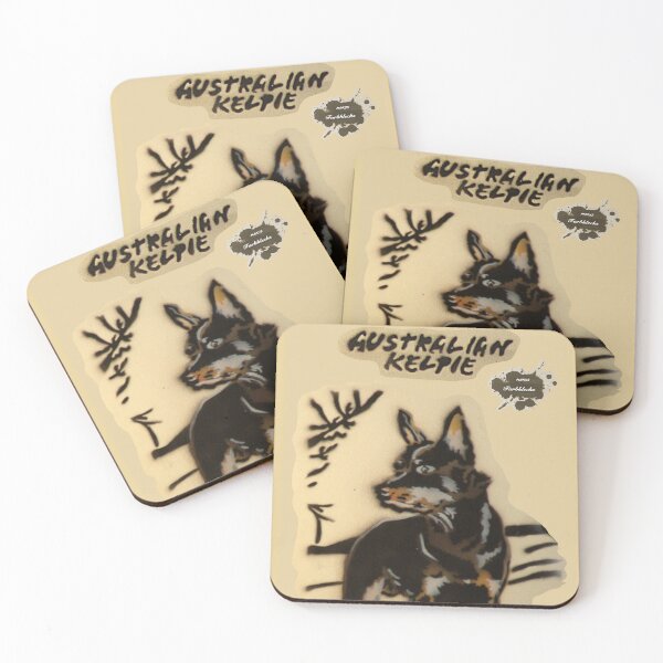 Item preview, An Australian Kelpie looks into the distance designed and sold by marysfarbklecks.
