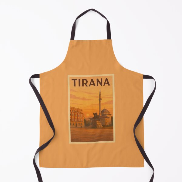 Item preview, Tirana Albania Travel Art – Skanderbeg Square and Et’hem Bey Mosque Souvenir Print designed and sold by Annika Shurafa.