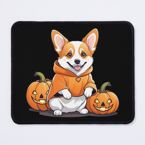 Item preview, Cute Corgi in Pumpkin | Halloween Dog Illustration - Kawaii Fall Cartoon Art designed and sold by RojoyDesigns.