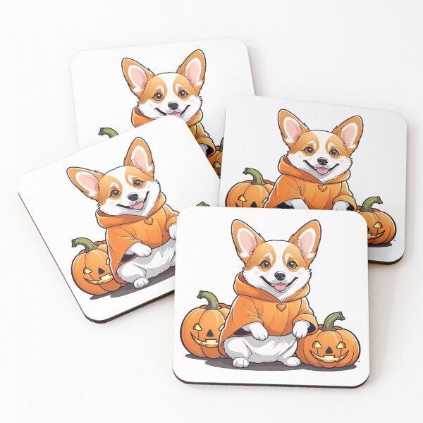 Item preview, Cute Corgi in Pumpkin | Halloween Dog Illustration - Kawaii Fall Cartoon Art designed and sold by RojoyDesigns.