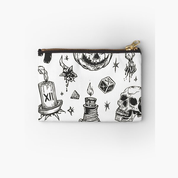 Item preview, Dark Tattoo Flash Sheet – Spooky Halloween Ink Art designed and sold by Jocamedahub.