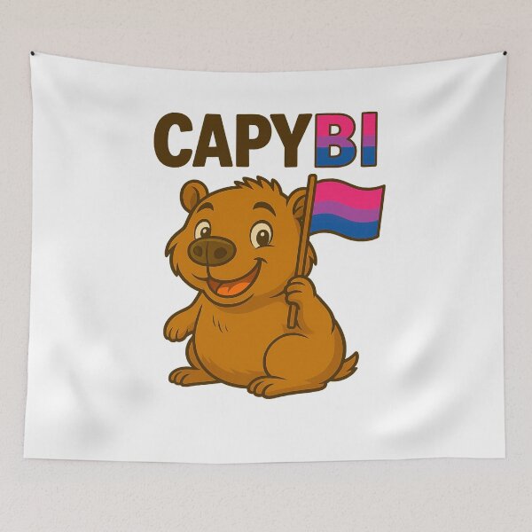 Item preview, Capy BI – Cute Capybara with Bisexual Pride Flag designed and sold by CapyToon.