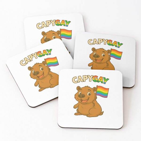 Item preview, Capy GAY – Cute Capybara with Rainbow Pride Flag designed and sold by CapyToon.