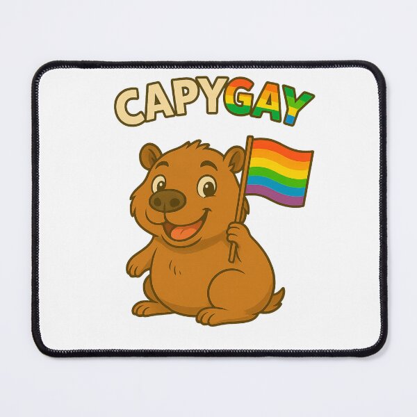Item preview, Capy GAY – Cute Capybara with Rainbow Pride Flag designed and sold by CapyToon.