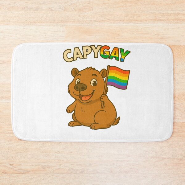 Item preview, Capy GAY – Cute Capybara with Rainbow Pride Flag designed and sold by CapyToon.