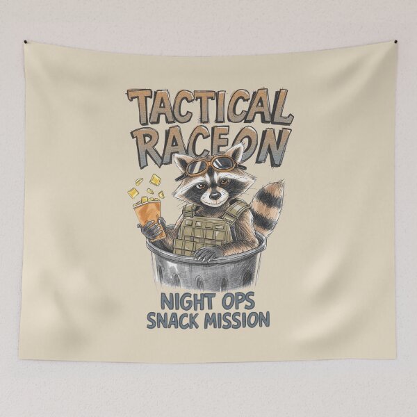 Item preview, Tactical Raccoon Night Ops Shirt – Funny Meme Raccoon T-Shirt designed and sold by MoonLightFX.