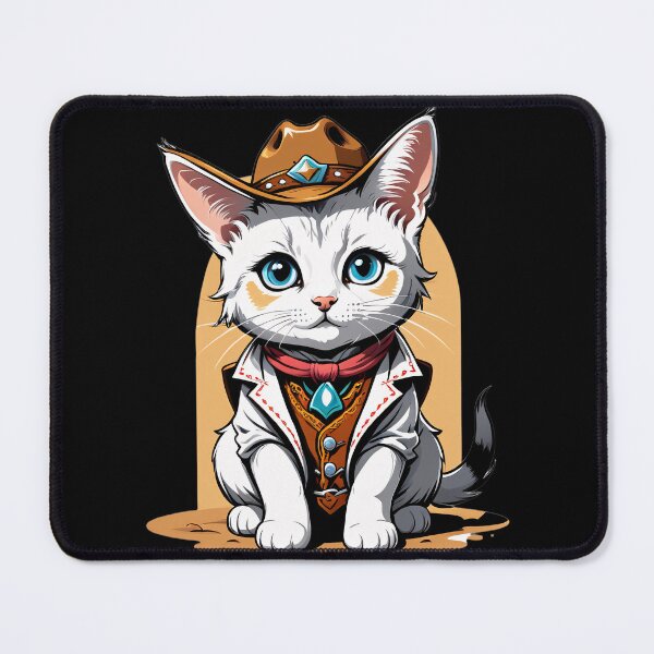 Item preview, Cute Cowboy Cat with Big Blue Eyes | Adorable Western Kitty Illustration designed and sold by RojoyDesigns.