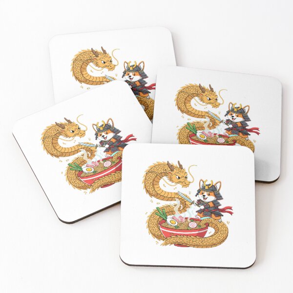 Item preview, murai Corgi vs Dragon Ramen Battle – Epic Anime Food Fight Illustration Art designed and sold by RojoyDesigns.