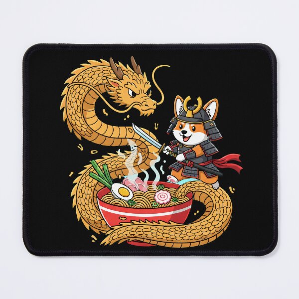 Item preview, murai Corgi vs Dragon Ramen Battle – Epic Anime Food Fight Illustration Art designed and sold by RojoyDesigns.