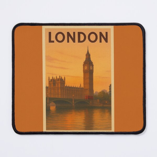 Item preview, London England Travel Art – Big Ben, Parliament and Thames River Souvenir Print designed and sold by Annika Shurafa.