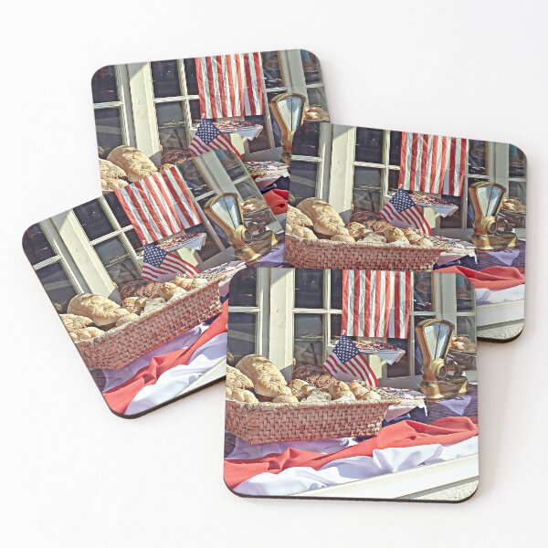 Item preview, Cooperstown NY - Bakery Window With American Flags designed and sold by Susan Savad.
