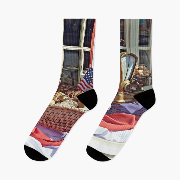 Item preview, Cooperstown NY - Bakery Window With American Flags designed and sold by Susan Savad.