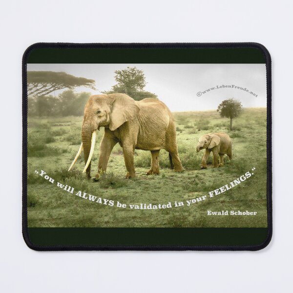 Item preview, Africa Safari, Elephant mother and baby, Quote: You will be confirmed in your feeling designed and sold by Katja LebenFreude.