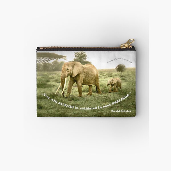 Item preview, Africa Safari, Elephant mother and baby, Quote: You will be confirmed in your feeling designed and sold by Katja LebenFreude.