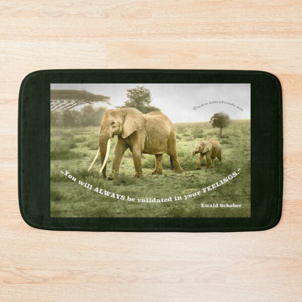 Item preview, Africa Safari, Elephant mother and baby, Quote: You will be confirmed in your feeling designed and sold by Katja LebenFreude.