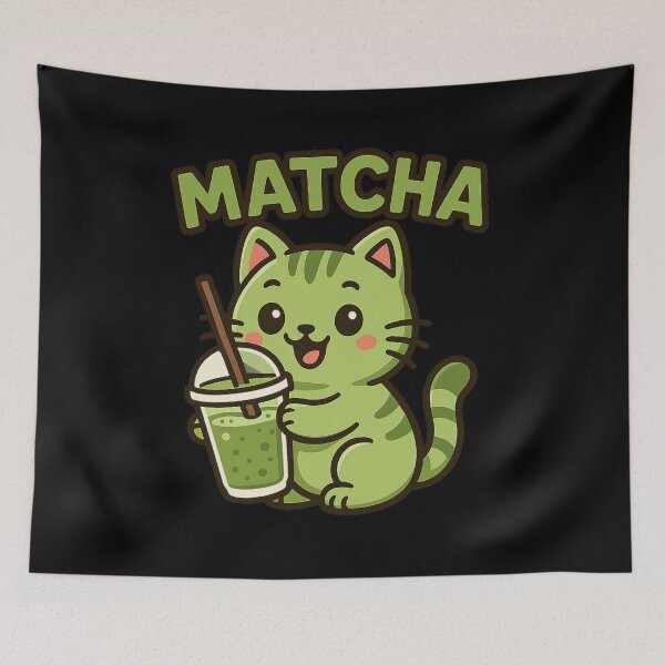 Item preview, Matcha Cat designed and sold by Prints-by-Olaf.