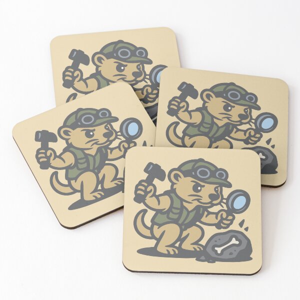Item preview, Ferret Fossil Hunter – Retro Paleontology Cartoon Mascot designed and sold by ZethStudios.