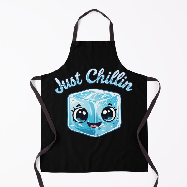 Item preview, Funny Kawaii Ice Cube: "Just Chillin'" Chill Vibes Illustration designed and sold by RojoyDesigns.