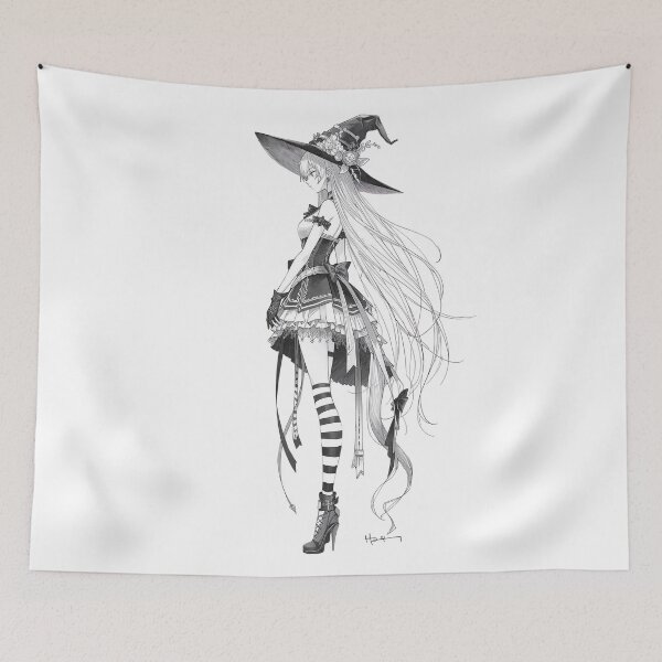 Item preview, Elegant Anime Witch – Gothic Halloween Character Art designed and sold by Jocamedahub.
