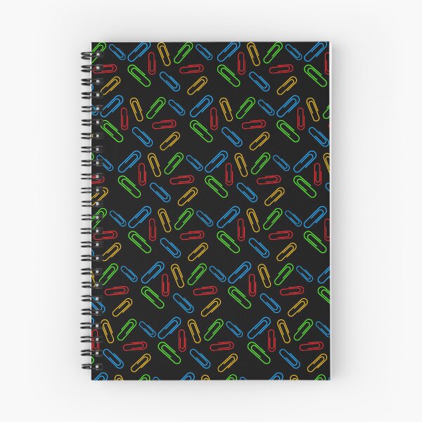 Item preview, Colorful Paperclips Seamless Pattern on Black designed and sold by Vision Crafted.