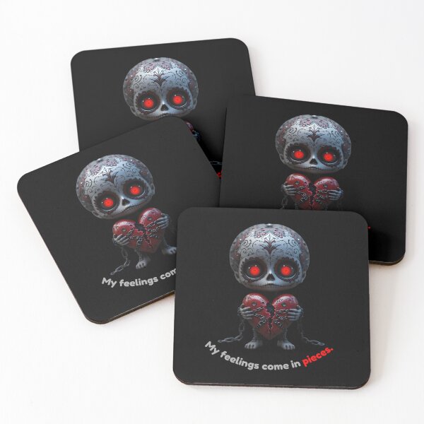 Item preview, Sad Sugar Skull "My feelings come in pieces" | Creepy Cute Emo Art designed and sold by EnigmaticGoth.