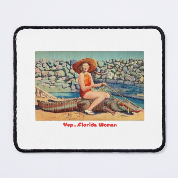 Item preview, Florida Woman Riding Gator designed and sold by Oddly Enchanted.