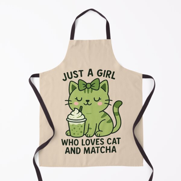 Item preview, Just a Girl Who Loves Cat and Matcha designed and sold by Prints-by-Olaf.